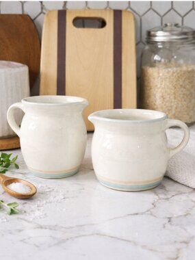 Pfaltzgraff "Aura Pink" 2 Piece Pitcher or Small Creamer Set Vintage Rare